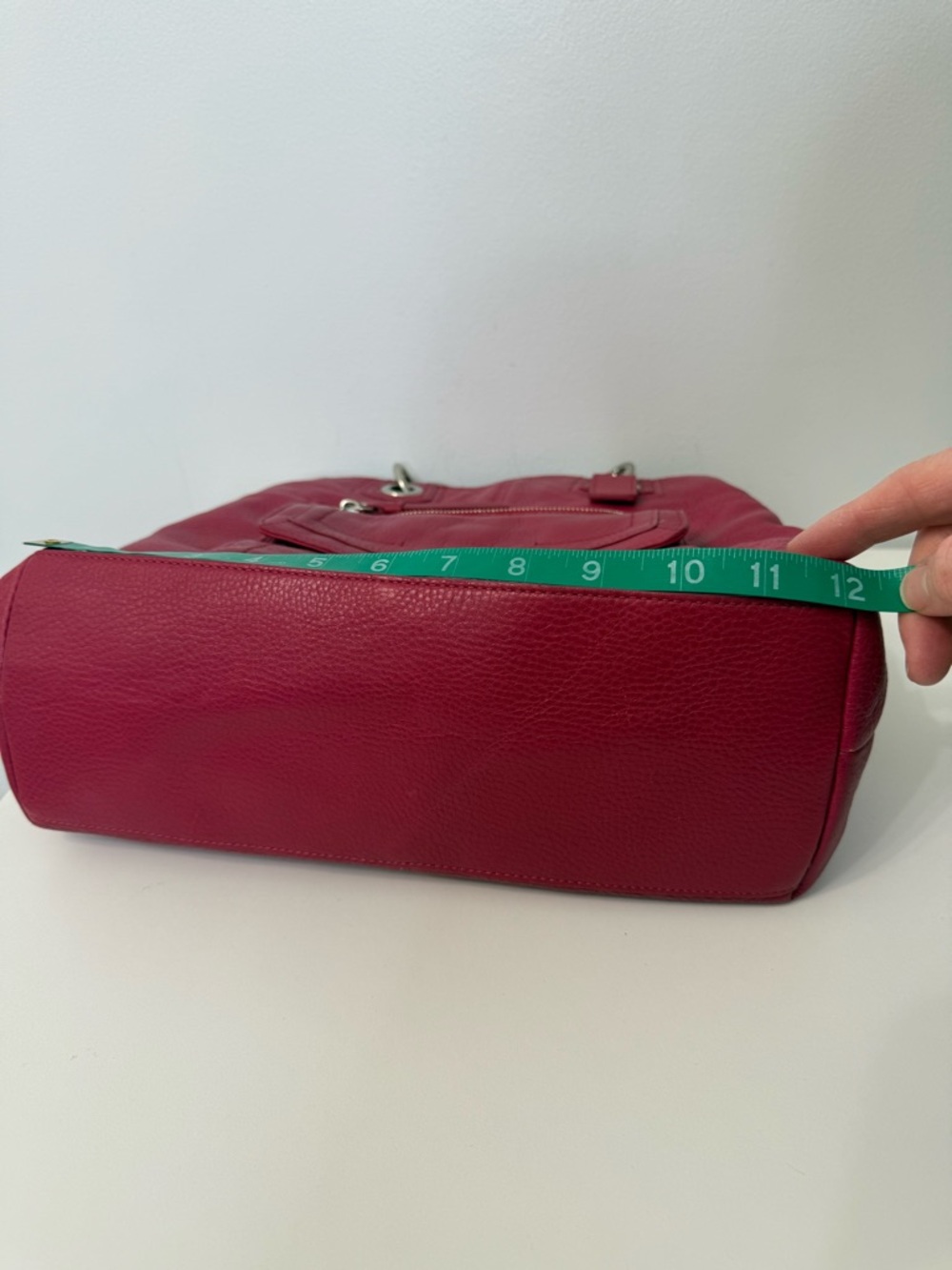 Coach Red Pebble Leather Hampton TurnLock F15694 Shoulder Bag Purse Hobo - Picture 14 of 17